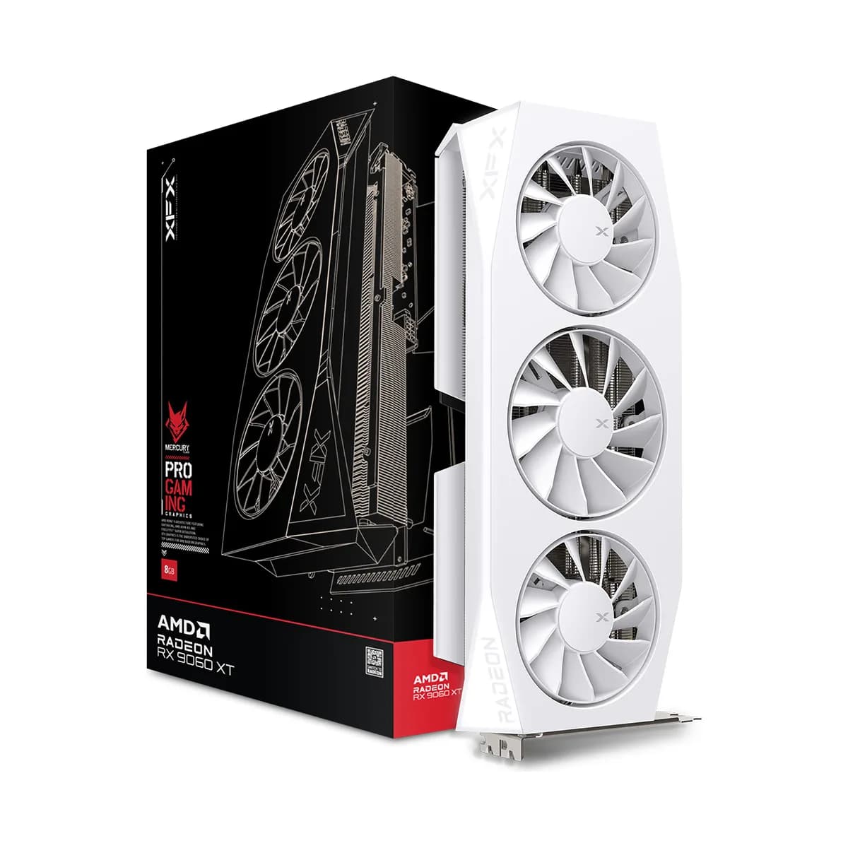 XFX Mercury AMD Radeon RX 9060 XT OC White Gaming Edition 16GB