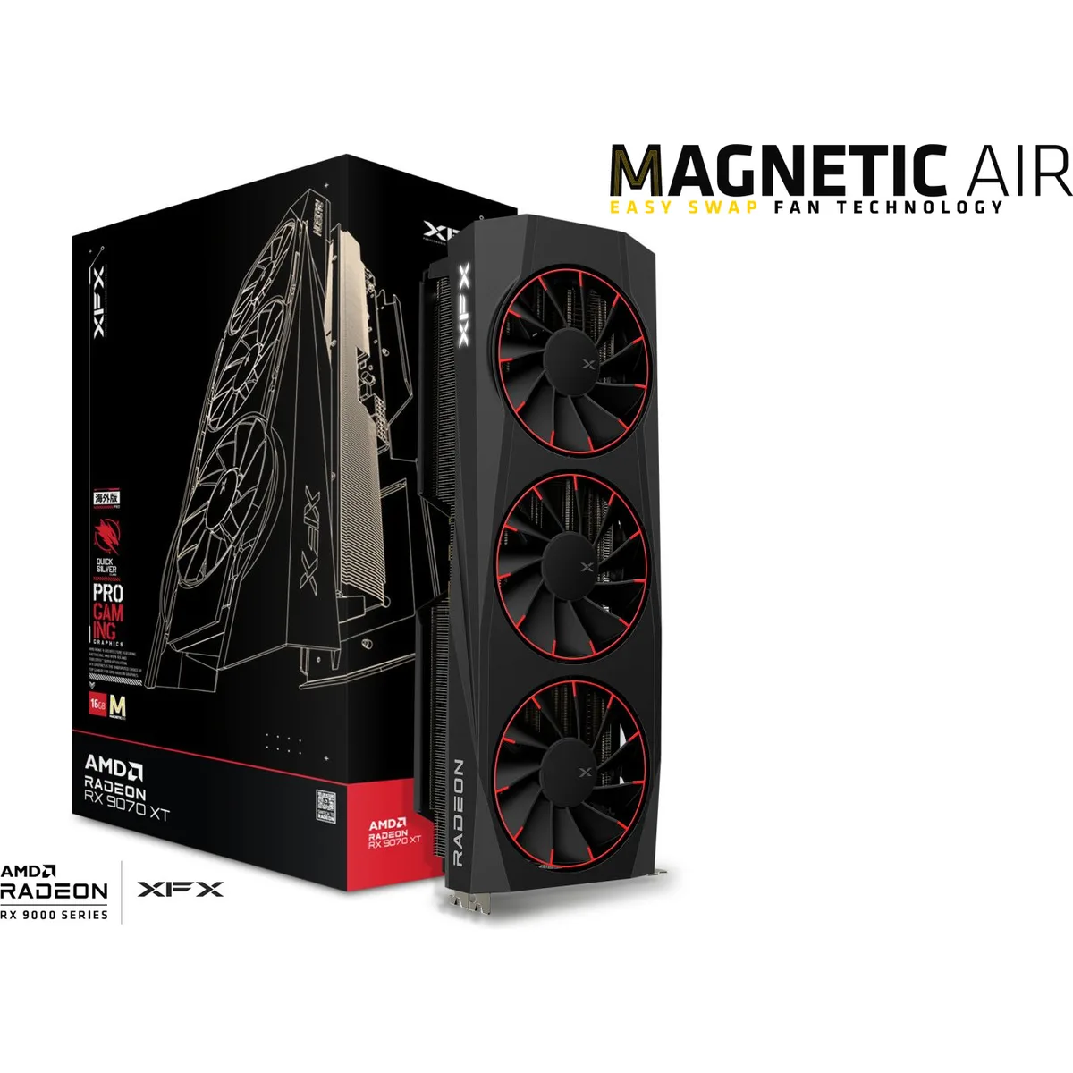 XFX Quicksilver AMD Radeon RX 9070XT Magnetic Air Edition (DP Refurbished)