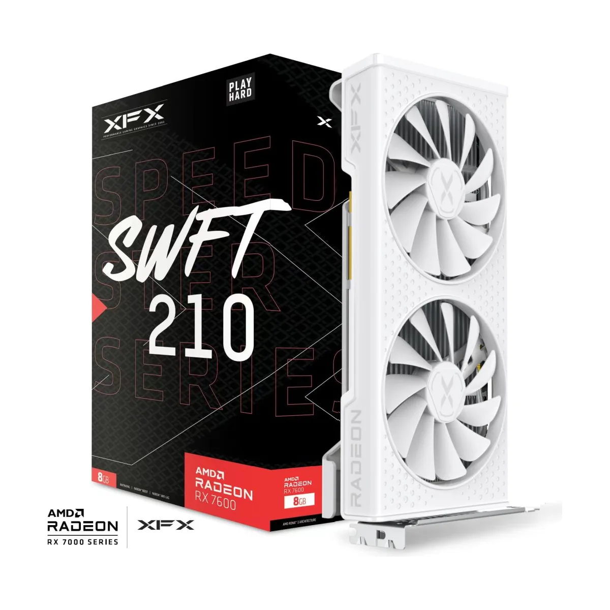 XFX SPEEDSTER SWFT 210 AMD Radeon RX 7600 Core Edition White (DP Refurbished)