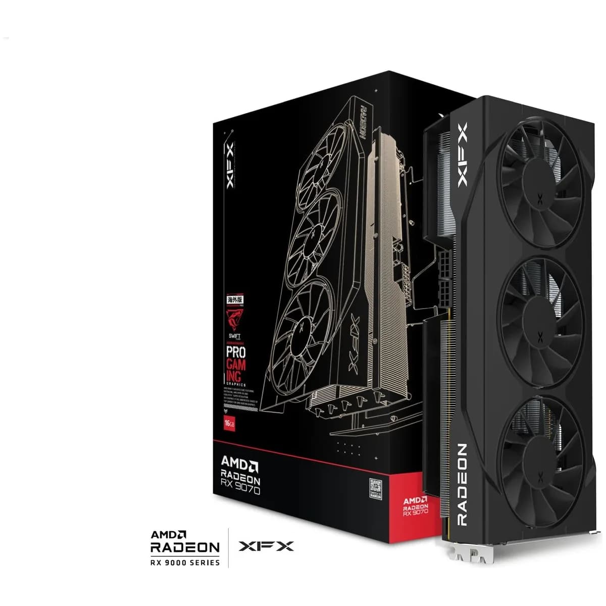 XFX Swift AMD Radeon RX 9070 OC Triple 90mm Fan Gaming Edition (DP Refurbished)