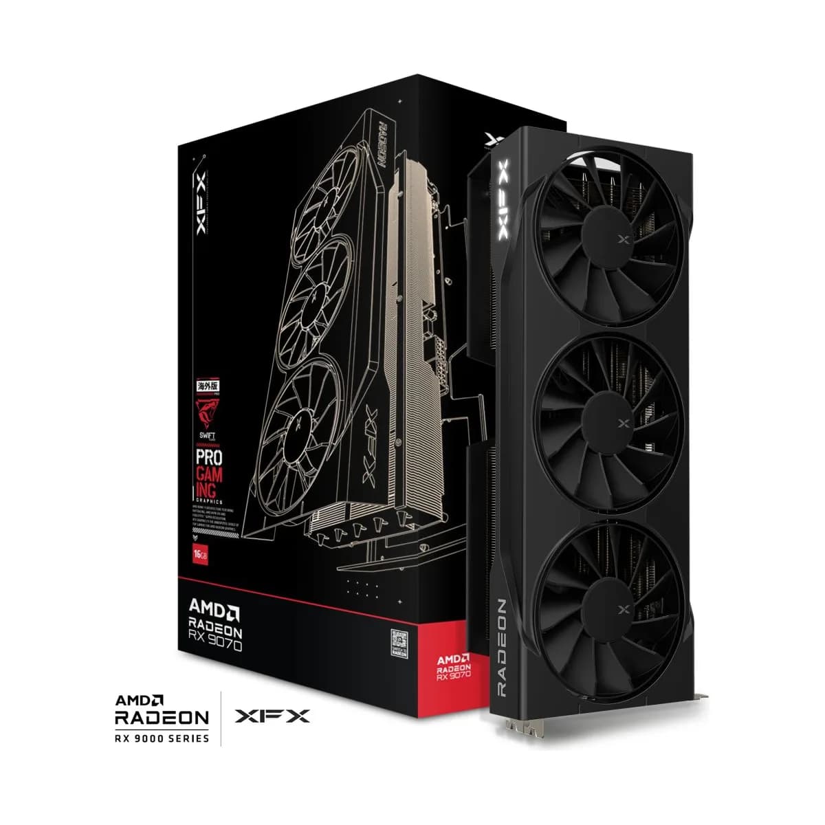 XFX Swift AMD Radeon RX 9070 OC Triple Fan Gaming Edition (DP Refurbished)