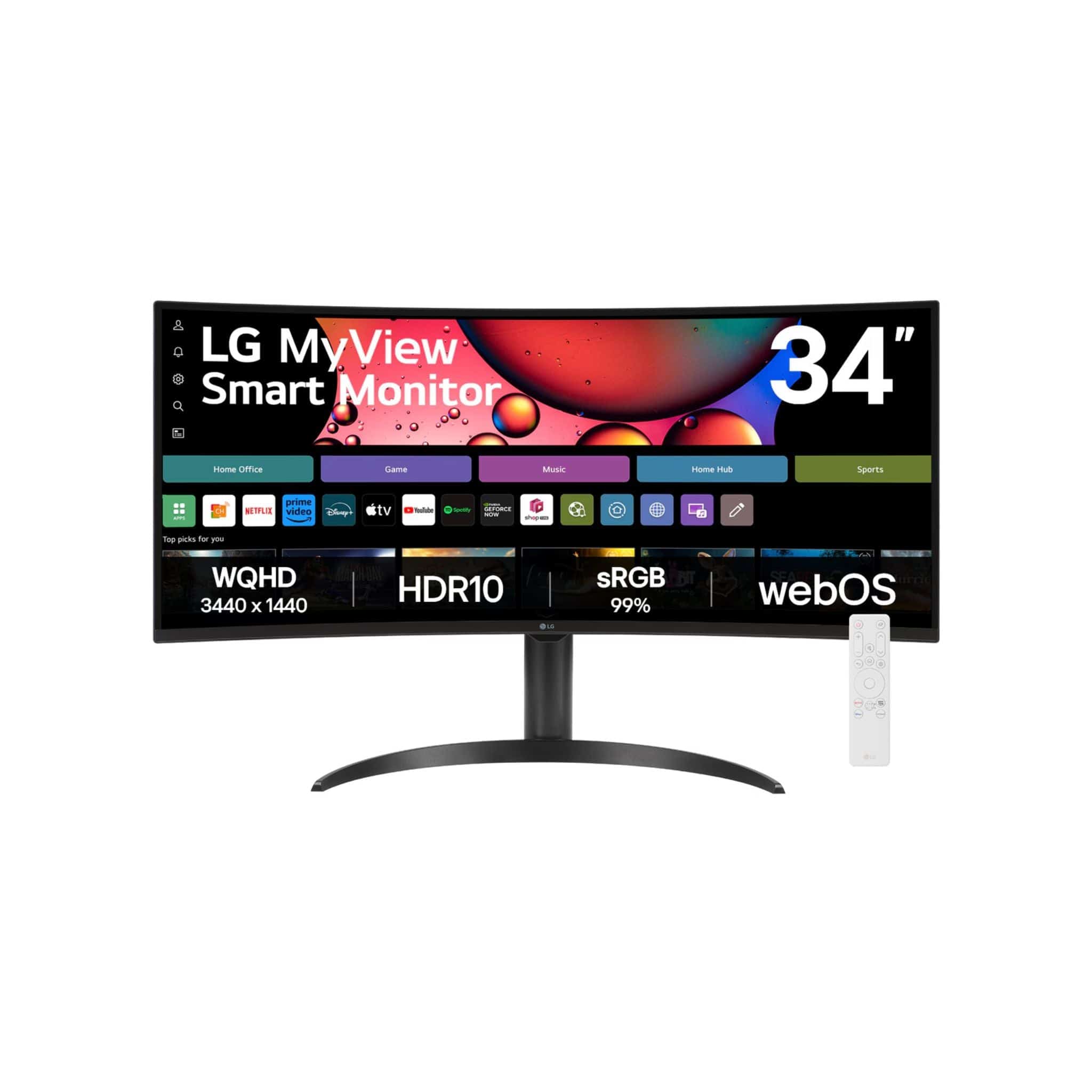 LG MyView Smart 34" Curved WQHD Monitor, webOS