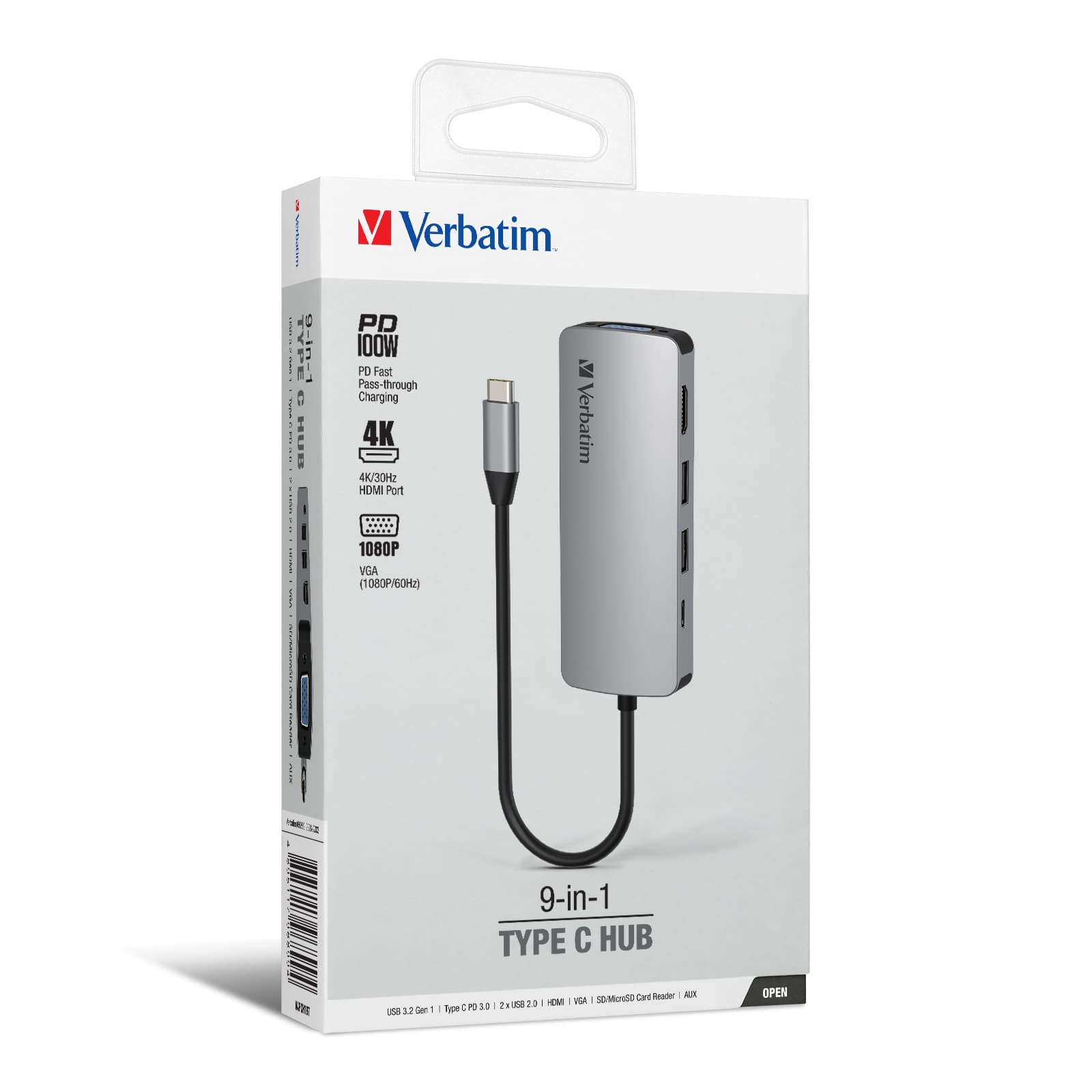 Verbatim USB-C Pro 9-Port Multiport Hub CMH-09